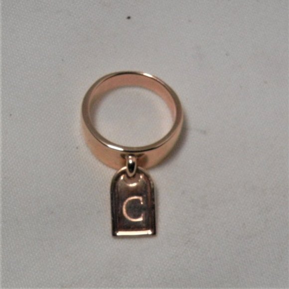 Womens LETTER "C"  PINKY RING Copper/Rose Gold - Picture 5 of 7